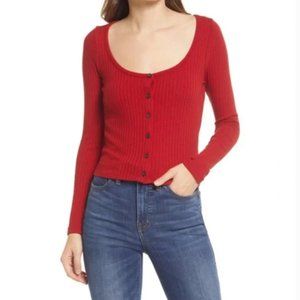 Madewell Ribbed Cardigan Crop Tee